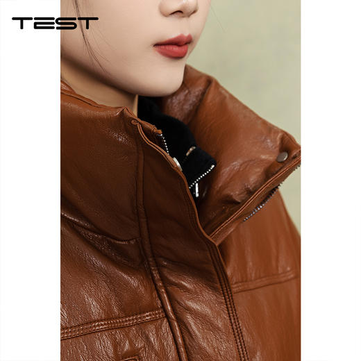 冬上新立领宽松通勤时尚保暖羽绒仿皮外套2254117 商品图2