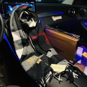 芭宝莉新款原单羊绒围巾 刺绣战马logo