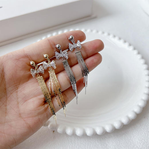 日常佩戴修饰脸型流苏锆石耳夹-纪念日百货门店同款167750727 商品图4