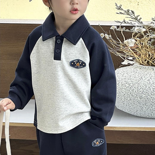 裁缝学苑TQ185卫衣纸样儿童男童秋装新款男孩插肩袖上衣polo衫样板 商品图5
