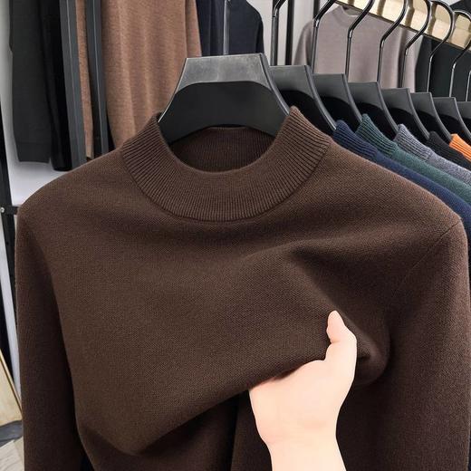 秋冬新品半高领保暖加厚羊毛衫打底中年男T恤净色内搭男士打底衫    PSL-PSLA811 商品图1