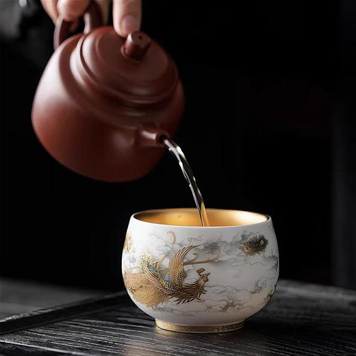 朕的潮代·龙凤对杯茶具礼盒 非遗传承 瓷胎鎏银技艺 胎质细腻 图案精美 馈赠佳品 收藏茗器 商品图1