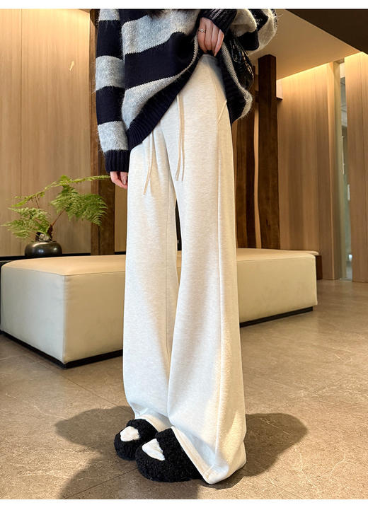 【YW】无忧购羚羊绒加绒高腰喇叭裤女秋冬季显瘦休闲抽绳运动裤Z818/Z819/Z820（截单后3-5天发货） 商品图6