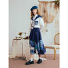 两三事梵高文艺尘间花信2025冬新款复古立体蝴蝶结印花拼布半身裙 商品缩略图2