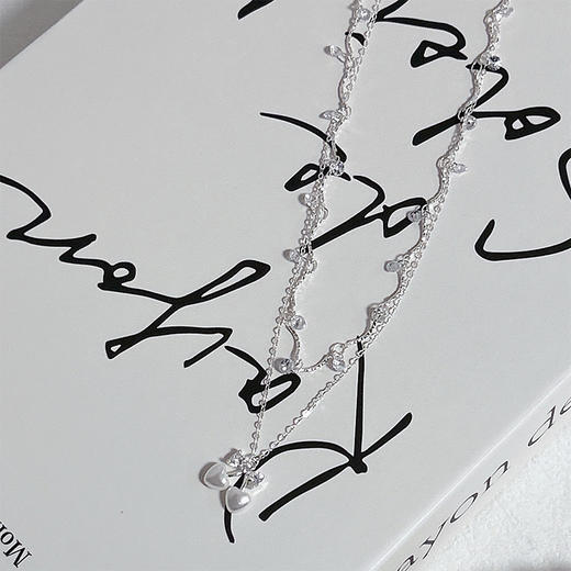 双层串珠项链温柔气质小众高级锁骨链叠戴项链-纪念日百货门店同款 163001551 商品图3