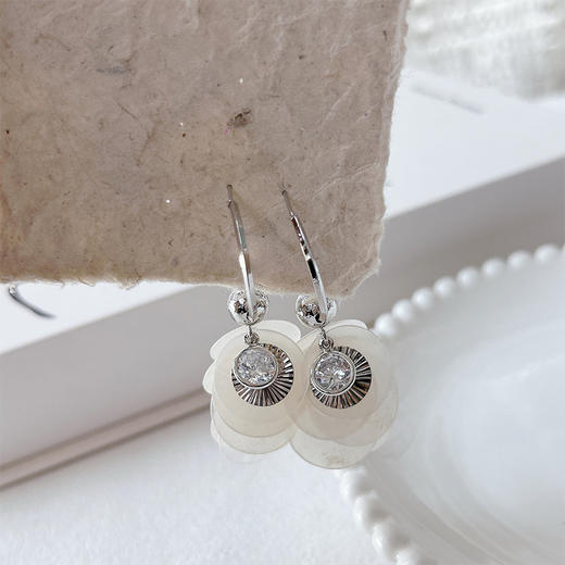 圆形切割吊坠简约精致银针耳环纪念日百货门店同款162546102 商品图4