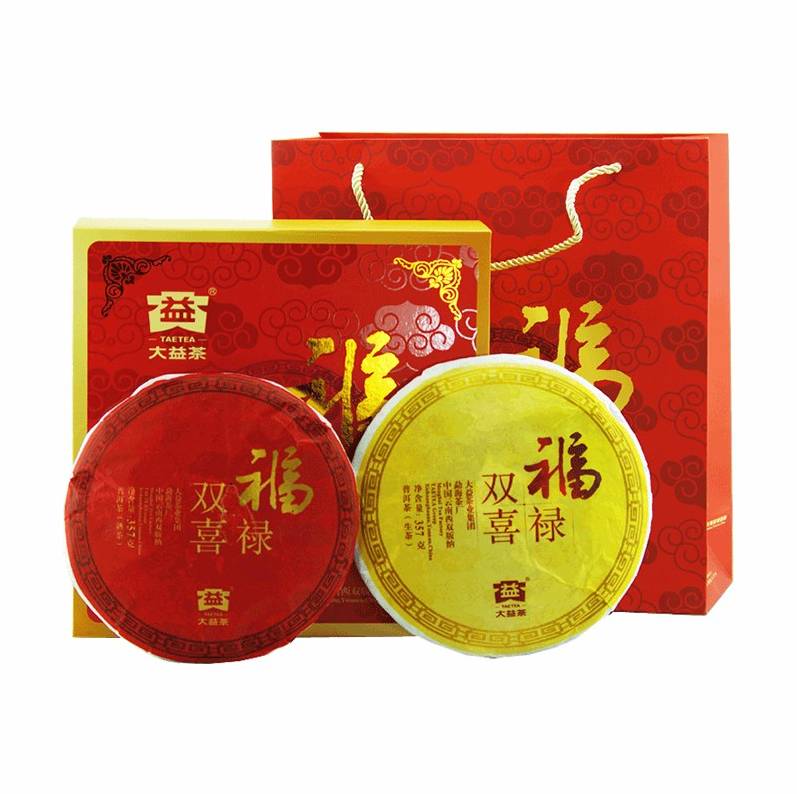 [大益茶]福禄双喜礼盒[生熟] (714g/盒)