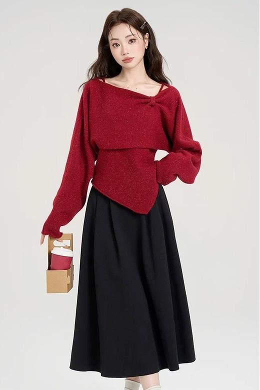 amadella 高级感不规则吊带罩衫上衣两件套 21822 商品图5