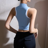 跃牌【海听系列】新款立领辣妹拉链无袖带胸垫运动背心美式撞色健身上衣XC68 商品缩略图1