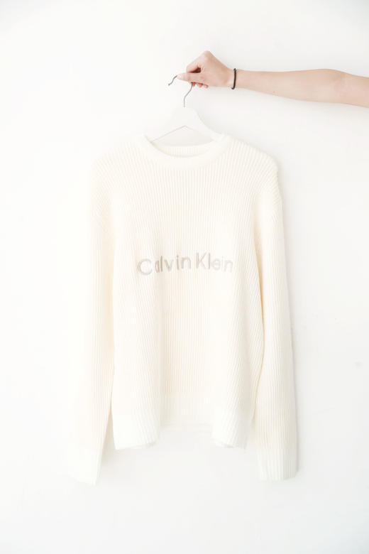 大字母肌理感毛衣，慵懒风氛围针织衫。情侣宽松打底毛衣C112866 商品图8