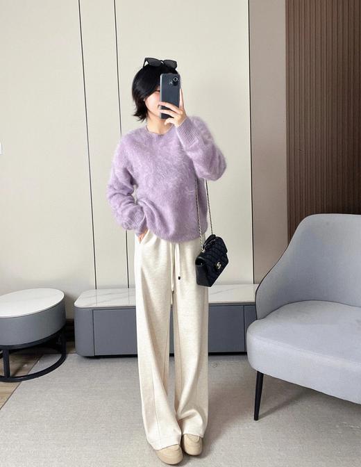 高品质神裤~【直筒羊毛裤】撞色的高腰裤腰边设计+窄腿阔版的版型，显瘦显腿长！无标发货WD 商品图1