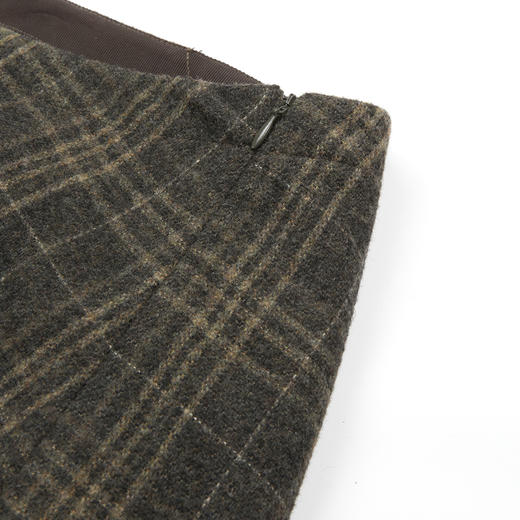 ROMI STUDIO“优雅灵动”羊毛混纺多裁片格纹流苏半裙 RWCWXG6195 商品图4