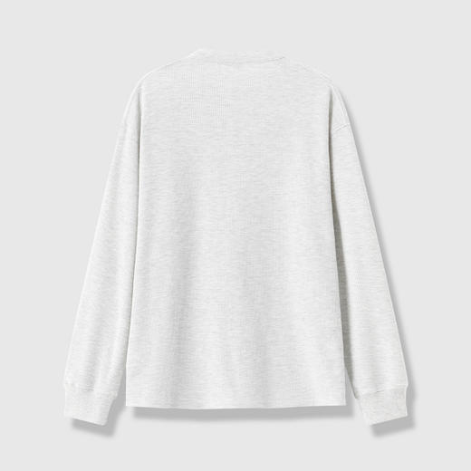 GXG男装25秋季时尚百搭肌理感简约休闲男式圆领长袖T恤衫上衣K&C 商品图3