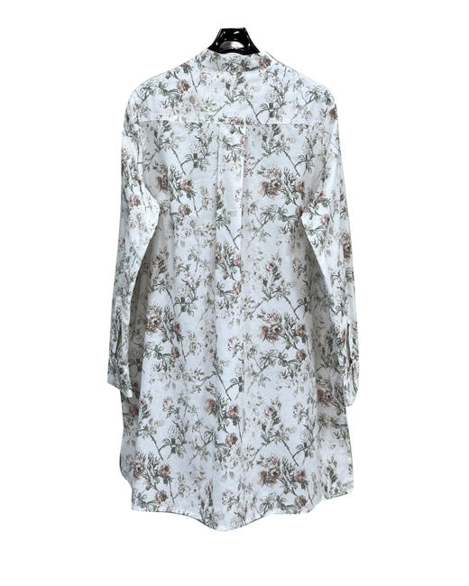 女款木耳边印花长袖衬衫 可配套装zh010 商品图1