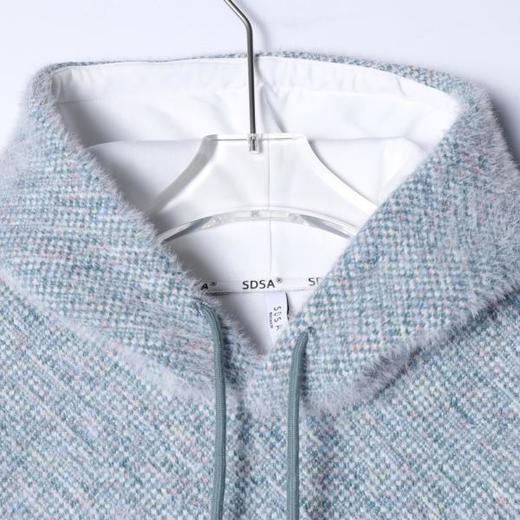 WY1449SDSA男士秋冬新款痞帅男装简约小清新撞色绒毛连帽卫衣百搭宽松 商品图2