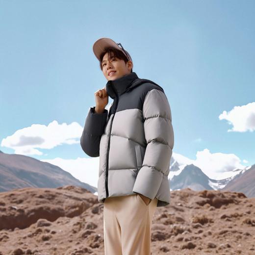 罗蒙冬季短款羽绒服男士拼色连帽休闲百搭面包服保暖羽绒外套 商品图6