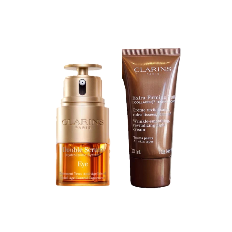 仅配送【国际妆品 线上专享】娇韵诗双萃眼精华眼霜20ml 送 焕颜紧致弹力晚霜30ml