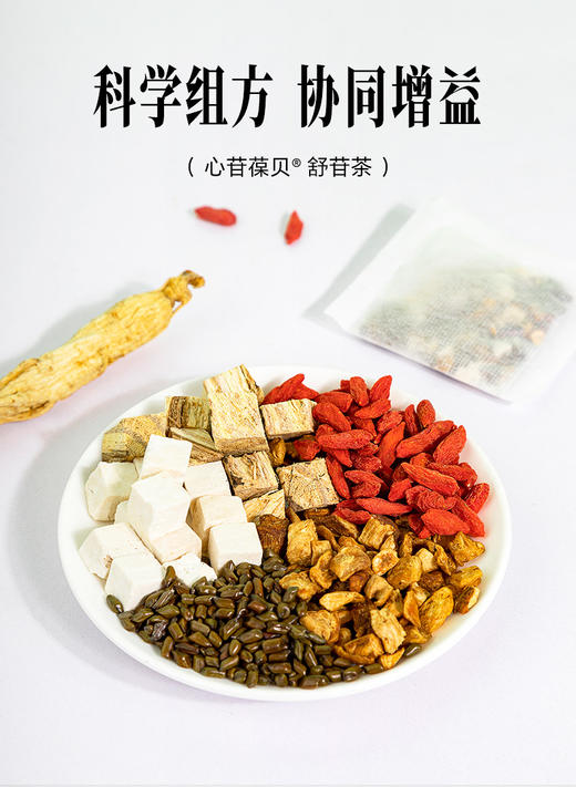 张太和 心苷葆贝舒苷茶 100g(5g*20)/袋 葛根枳棋子决明子茯苓菊苣枸杞子人参养生茶 心苷葆贝舒苷茶 100g(5g*20)*2袋 商品图2