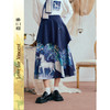 两三事梵高文艺尘间花信2025冬新款复古立体蝴蝶结印花拼布半身裙 商品缩略图0
