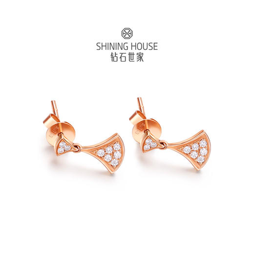 【甄选钻石】【专享】钻石世家18k金钻石耳钉 商品图2