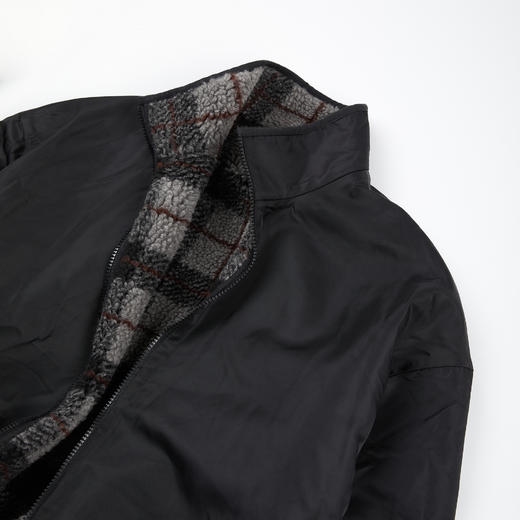 ROMI STUDIO“双面两穿”复古格纹羊毛针织摇粒绒外套 RWCWWY7015 商品图4