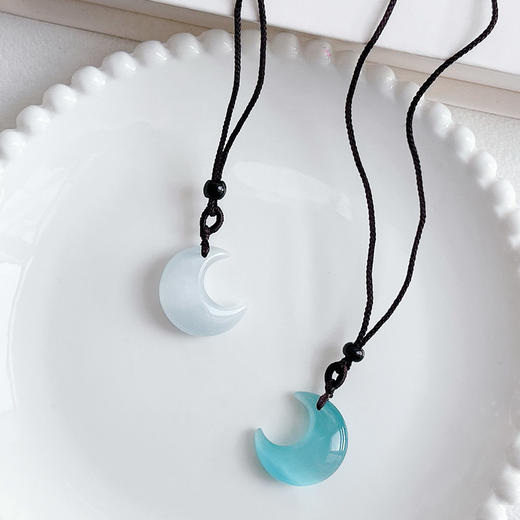 猫眼石月牙天然石长链项链-纪念日百货门店同款168195278 商品图4