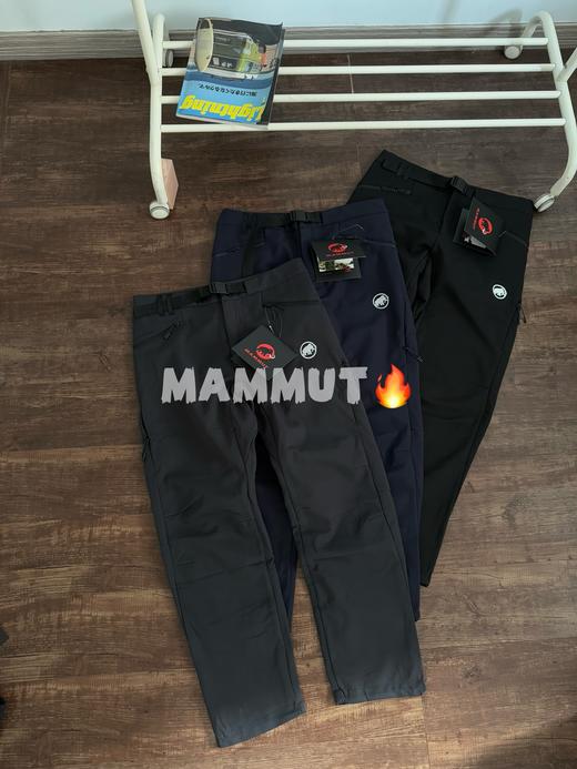 猛犸象Taiss 秋冬男士户外运动加绒加厚弹力舒适登山攀岩防风保暖软壳长裤 商品图2