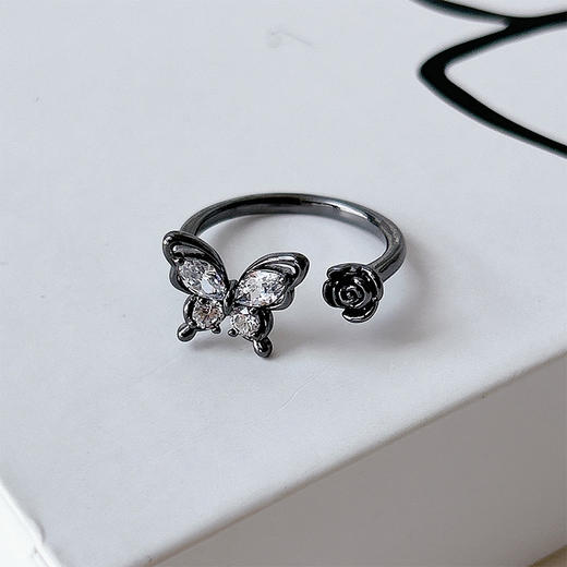小众蝴蝶系列滴油开口戒指女独特创意百搭指环戒指-纪念日百货门店同款 161910689 商品图1
