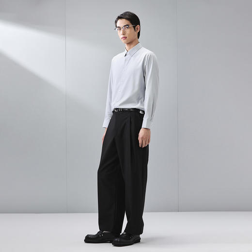 GXG男装【含桑蚕丝】25秋季简约纯色日常休闲男式翻领长袖衬衫K&C 商品图7