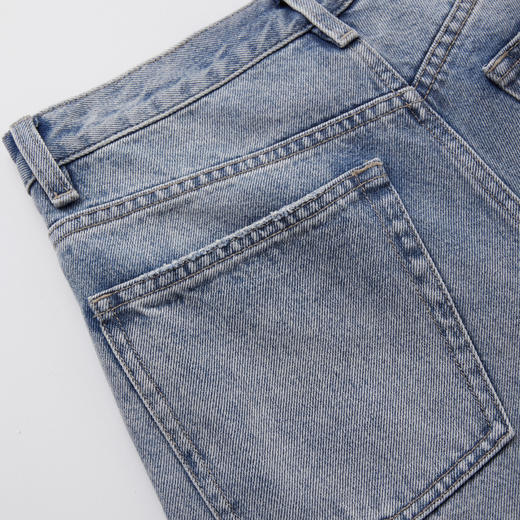 ROMI STUDIO“复古丹宁”100斜纹牛仔棉洗水做旧直筒牛仔裤431NS067 商品图5