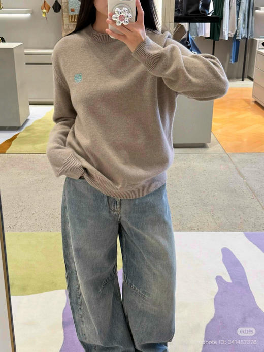 1128-7 独家圆正 lew 更软糯全羊毛 经典款徽标刺绣 情侣款 套头毛衣 商品图7