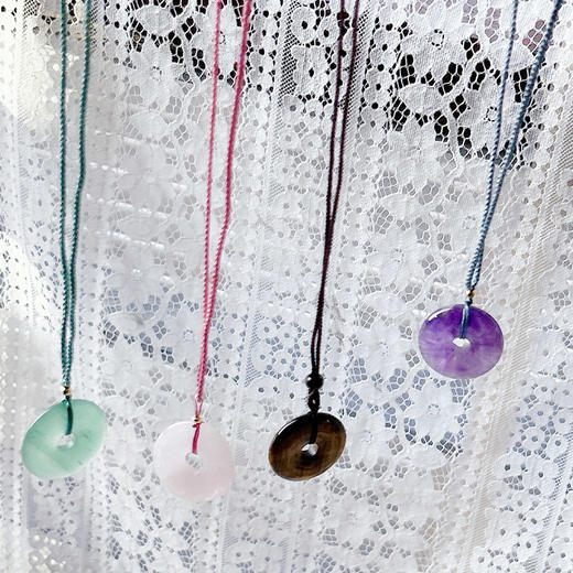 低调质感平安扣造型天然石长链项链-纪念日百货门店同款168195251 商品图1