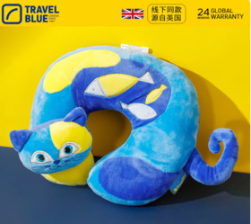 蓝旅（TRAVEL BLUE） 可爱卡通儿童旅行安全座椅枕3-12岁宝宝护颈枕 猫咪凯蒂