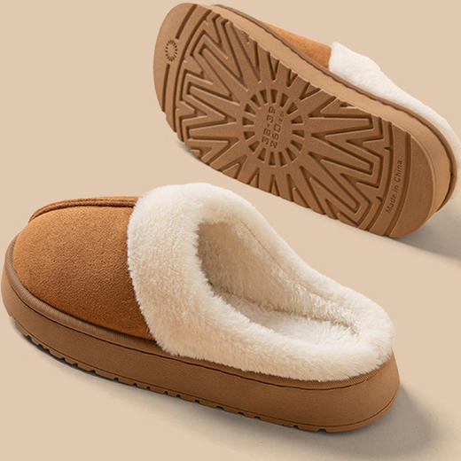 【柔软温暖舒适❗️居家幸福感爆棚】冬季棉拖鞋保暖居家休闲棉拖情侣室内舒适家用毛绒磨砂棉拖鞋。ja 商品图1