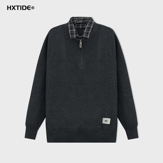【断码清仓】HX 冬季假两件衬衫领开胸毛衫S107544158101 商品图0