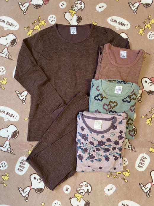 53%美丽诺羊毛40%棉敏肌不扎 女士内衣打底套装 商品图3