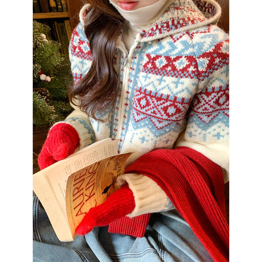 <曾小咸推荐>现货秒杀 ！微信超特价！费尔岛连帽针织衫外套 日常239.99 立减140 秒杀99.99！！ 商品图3