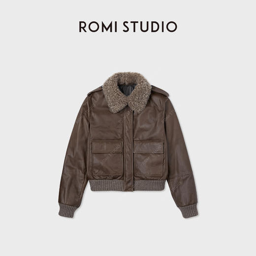 ROMI STUDIO“飞行夹克”英国进口羊皮革复古羽绒皮衣 RWCAWU6262 商品图1
