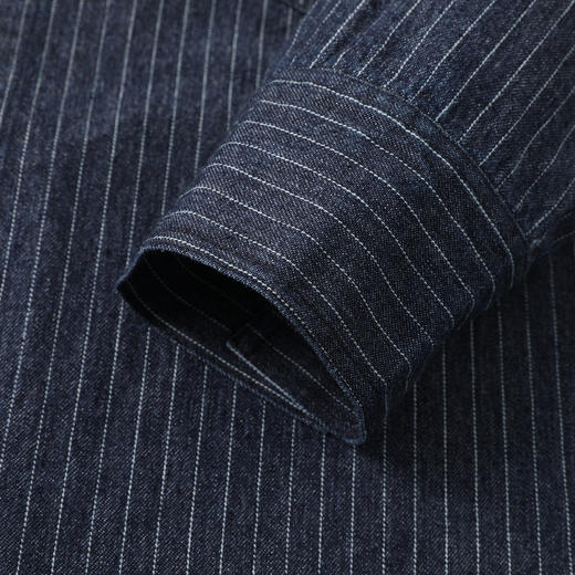 GXG男装25秋季经典条纹休闲日常通勤简约翻领外穿衬衫男式夹克衫K&C 商品图9