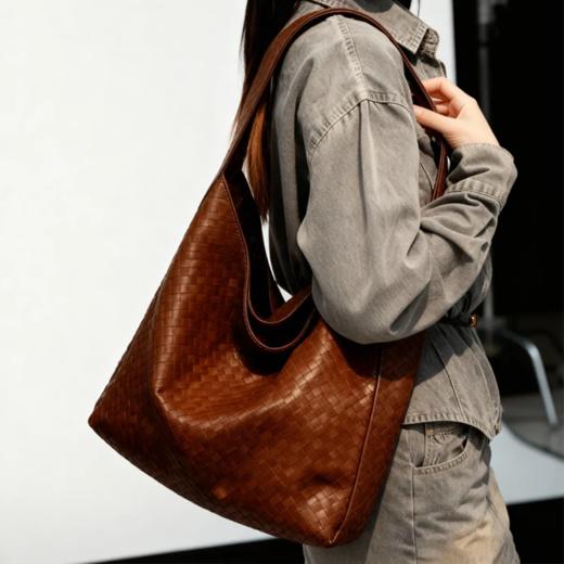 【两个立减20元】笙观相沐女士复古编织托特包 | 时尚百搭 质感细腻 大容量 耐用实用 商品图2