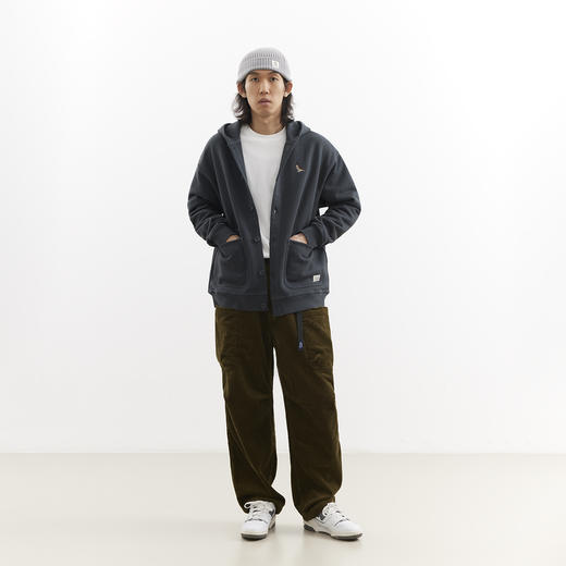 吃茶去chichaqu25重磅带帽开衫卫衣复古加厚帽衫秋冬休闲男女百搭 商品图8