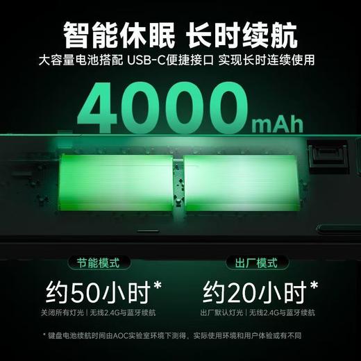 【良品准新】AOC GKM100三模机械键盘鼠标两件套无线蓝牙有线电竞游戏键鼠套装 商品图6