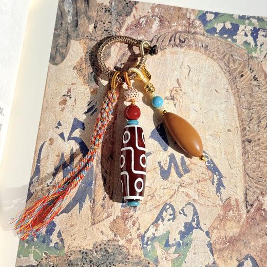 【敦煌九眼天珠编绳挂件】敦煌福泽新中式国风挂件挂饰手工创意钥匙扣 商品图5