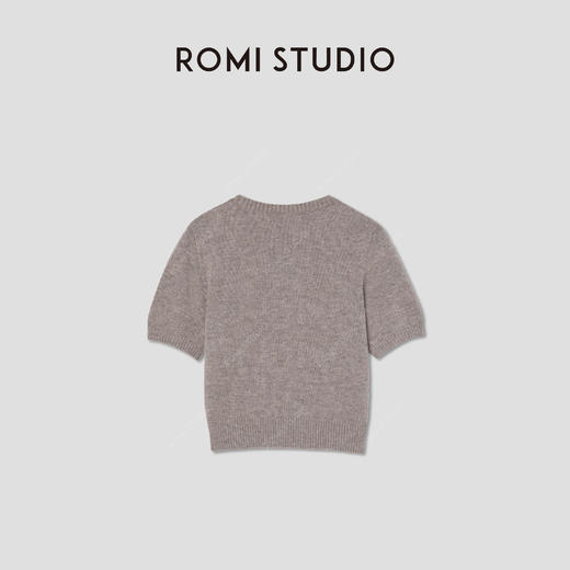 ROMI STUDIO “温柔已至”绵羊毛混纺简约中袖套头毛衫 RW24AS40758 商品图1