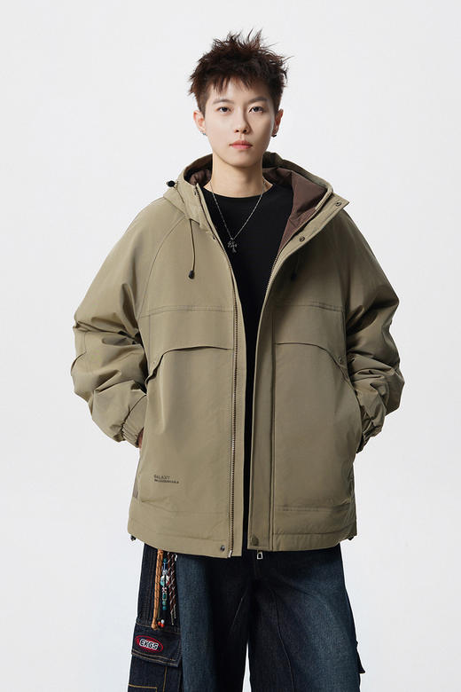 【YW】无忧购男女同款棉衣工装连帽外套冲锋衣宽松户外休闲防风夹克外套752#（截单后7天发货) 商品图5