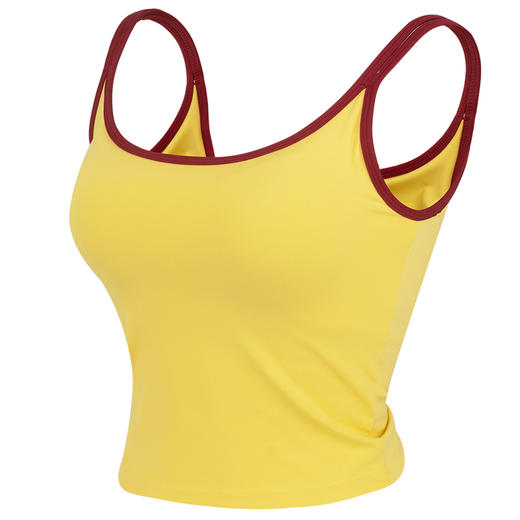 跃牌【海听系列】NULS纯欲辣妹撞色双肩吊带背心女固定杯运动瑜伽服女XC63 商品图4