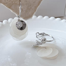 圆形切割吊坠简约精致银针耳环纪念日百货门店同款162546102