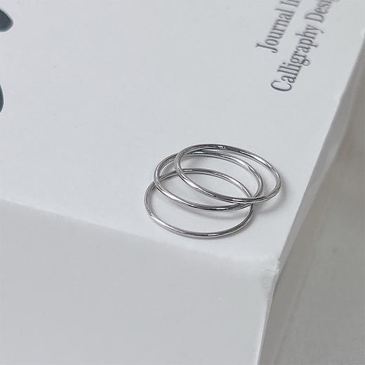 极简设计低调金属质感银色戒指-纪念日百货门店同款167443760 商品图2