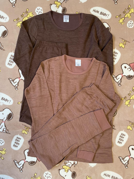 53%美丽诺羊毛40%棉敏肌不扎 女士内衣打底套装 商品图1