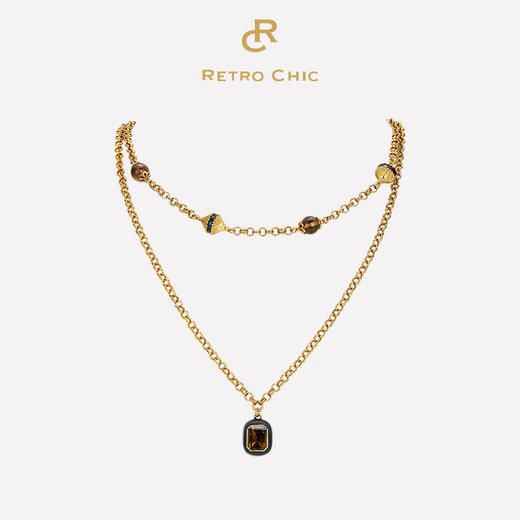 【赵丽颖&刘忻同款】Retro chic意大利复古首饰 罗马盾牌叠戴项链 商品图0